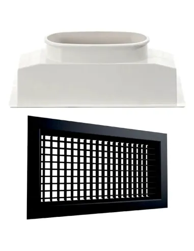 Plenum et grille double déflexion noire