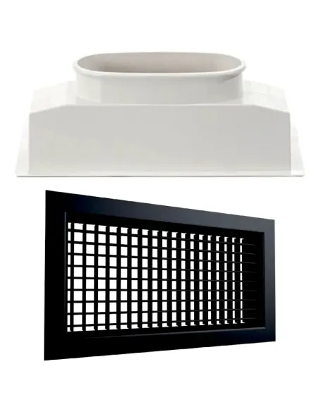 Plenum et grille double déflexion noire