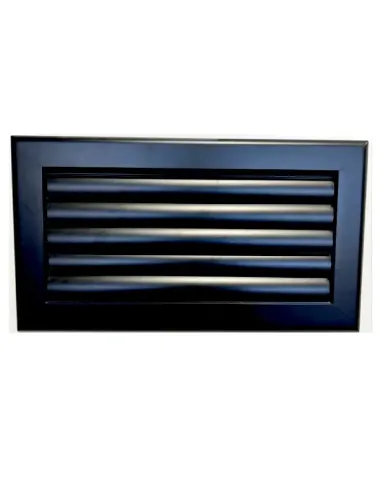 Grille lames courbes noires (RAL9016) + contre-cadres - clim-split.com