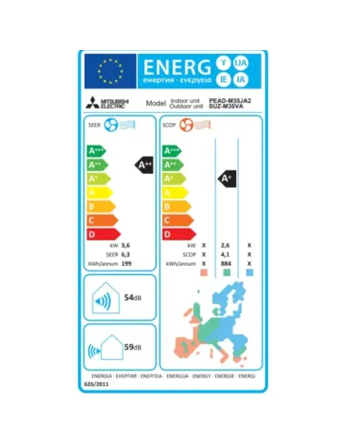Climatisation GAINABLE INVERTERPEAD-M35JA2/ SUZ-M35VA MITSUBISHI ELECTRIC