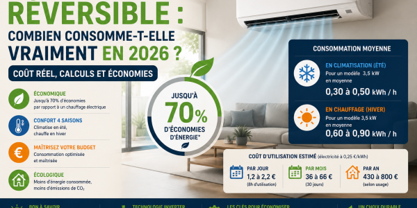 Climatisation réversible : combien consomme-t-elle vraiment en 2026 ?